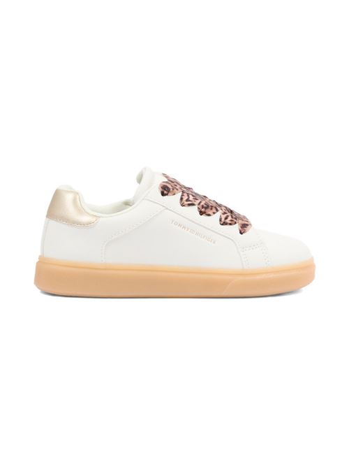 Sneakers bambino Tommy Hilfiger bianche e platino allacciate TOMMY HILFIGER KIDS | T1A9342301355X024